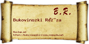 Bukovinszki Róza névjegykártya